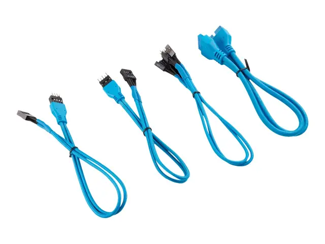 CORSAIR Premium Sleeved - Utvidelsessett frontpanelmonterbar blå 3...
