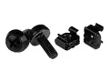 STARTECH.COM M6 x 12mm - Screws and Cage Nuts - 50 Pack Black