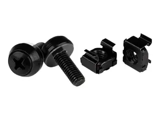 STARTECH.COM M6 x 12mm - Screws and Cage Nuts - 50 Pack Black