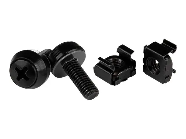 StarTech.com M6 Cage Nuts and Screws - 50 Pack 12mm Rack Black (CA...