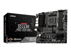 MSI B550M PRO-VDH WIFI - Hovedkort micro ATX - Socket AM4 - AMD B550 Chipset - USB-C Gen1, USB 3.2 Gen 1 - Bluetooth, Gigabit LAN, Wi-Fi - innbygd grafikk (CPU kreves) - HD-lyd (8-kanalers)