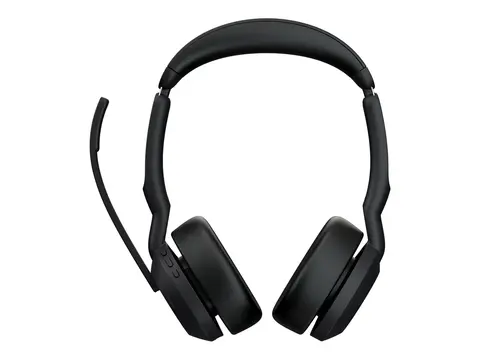 Jabra Evolve2 55 MS Stereo - Hodesett on-ear - Bluetooth - tr&#229;dl&#248;s - aktiv st&#248;ydemping - USB-C - svart - Zoom Certified, Cisco Webex Certified, Alcatel-Lucent Certified, Avaya Certified, Unify Certified, MFi Certified, Google Meet Certified, Amazon Chime Certified