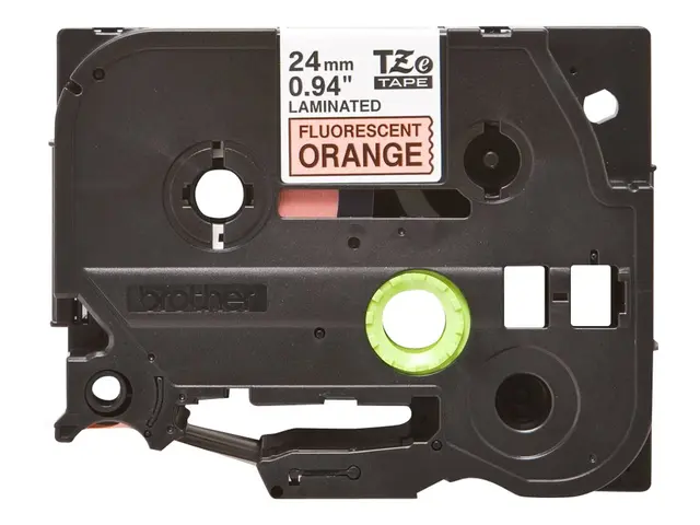 Brother TZe-B51 - Standardklebemiddel svart på fluorescerende oran...