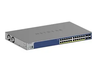 NETGEAR Smart GS728TXP - V3 - switch L3 Lite - smart - 24 x 10/100/1000 (PoE+) + 4 x SFP+ - stasjonær, rackmonterbar - PoE+ (190 W)