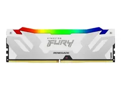 Kingston FURY Renegade RGB - DDR5 - modul 16 GB - DIMM 288-pin - 6400 MT/s / PC5-51200 - CL32 - 1.4 V - ikke-bufret - on-die ECC - hvitt og sølv