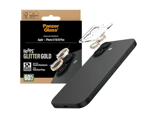 PanzerGlass Hoops - Linsebeskytter for mobiltelefon glitrende gull...