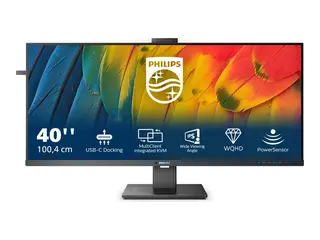 Philips 40B1U5601H - 5000 Series - LED-skjerm 40&quot; (39.53&quot; synlig) - 3440 x 1440 UWQHD @ 120 Hz - IPS - 300 cd/m&#178; - 1200:1 - HDR10 - 4 ms - HDMI, DisplayPort, 2xUSB-C - h&#248;yttalere - svart