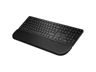 HP 585K - Tastatur - dual modus, 3-soners oppsett, fler-enhets, lavprofilt tastetrykk full size - trådløs - Bluetooth, 2.4 GHz - Pan Nordic - svart