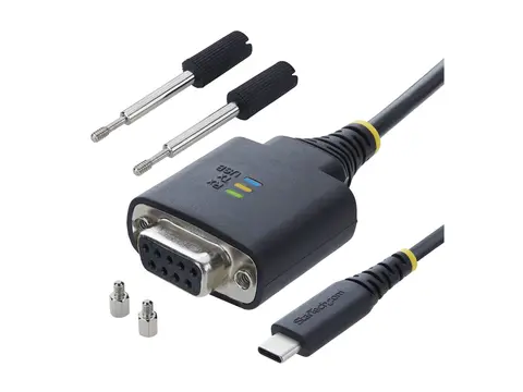 StarTech - USB-C / serie kabel - USB-C (hann) til DB-9 (hunn) skrubar USB 2.0 / USB 1.1 - 2 m - formstøpt, robust, støtter RS-232 seriell grensesnitt - svart