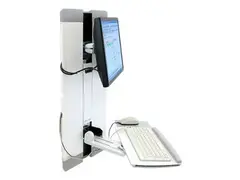 Ergotron StyleView - Monteringssett (tastaturhylle, håndleddsstøtte, musepung, loddrett panelløfteinnretning) for LCD-skjerm / PC-utstyr - pasientrom - stål - hvit - skjermstørrelse: inntil 24"