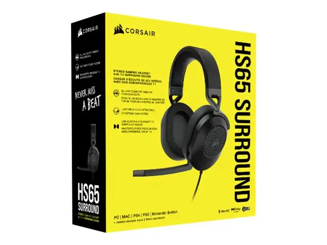 CORSAIR Gaming HS65 SURROUND - Hodesett full størrelse kablet 3,5 ...