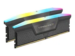 CORSAIR Vengeance RGB - DDR5 - sett - 32 GB: 2 x 16 GB DIMM 288-pin - 6000 MT/s / PC5-48000 - CL38 - 1.35 V - ikke-bufret - grå
