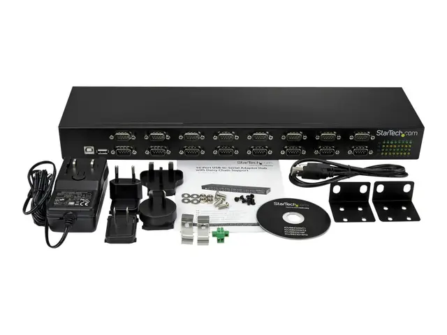 StarTech.com USB to Serial Hub - 16 Port COM Retention Rack Mount ...