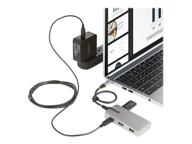 StarTech.com USB-C Multiport Adapter, 4K 60Hz HDMI, HDR, 3-Port US...