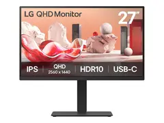 LG 27BA75QB-B - LED-skjerm - 27&quot; - 2560 x 1440 QHD @ 100 Hz IPS - 350 cd/m&#178; - 1000:1 - HDR10 - 5 ms - HDMI, DisplayPort, USB-C - h&#248;yttalere - svart