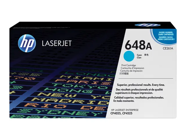 HP 648A - Cyan - original - LaserJet - tonerpatron (CE261A) - for ...