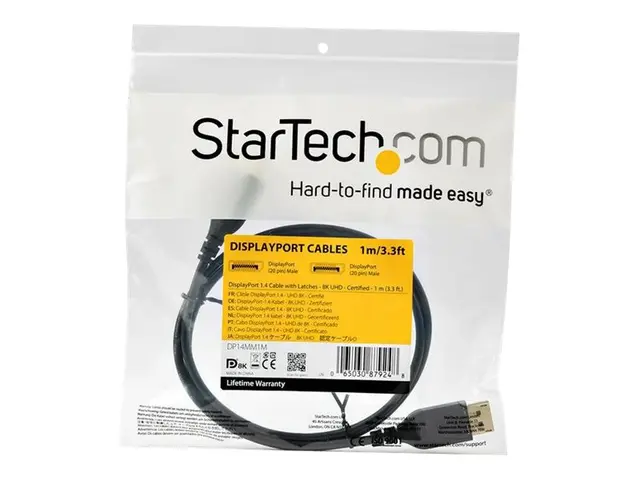 StarTech.com 3ft/1m VESA Certified DisplayPort 1.4 Cable, 8K 60Hz ...