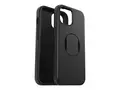 OtterBox OtterGrip Symmetry Series Baksidedeksel for mobiltelefon - MagSafe-samsvar - polykarbonat, syntetisk gummi - svart - for Apple iPhone 13, 14, 15