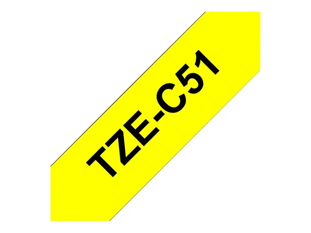 Brother TZe-C51 - Svart på gult Rull (2,4 cm x 5 m) 1 kassett(er) ...