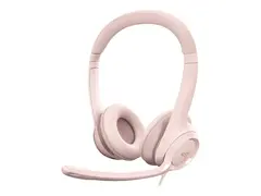 Logitech H390 - Hodesett - on-ear kablet - USB-A - rosa