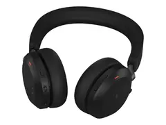 Jabra Evolve2 75 - Hodesett - on-ear Bluetooth - tr&#229;dl&#248;s - aktiv st&#248;ydemping - USB-C - lydisolerende - svart - med ladestativ - Certified for Microsoft Teams