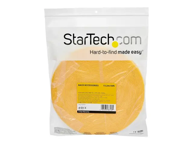 StarTech.com 50ft Hook and Loop Roll, Cut-to-Size Reusable Cable T...