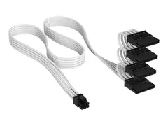 CORSAIR Elite Premium Type 5 - Strømkabel 6-pin intern strømkontakt (hann) til SATA-strøm (hunn) - 75 cm - individually sleeved - hvit