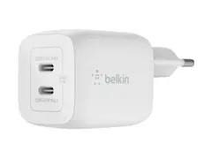 Belkin BoostCharge Pro GaN - Str&#248;madapter PPS- og GaN-teknologi - 45 watt - Fast Charge, PD 3.0 - 2 utgangskontakter (2 x USB-C) - hvit