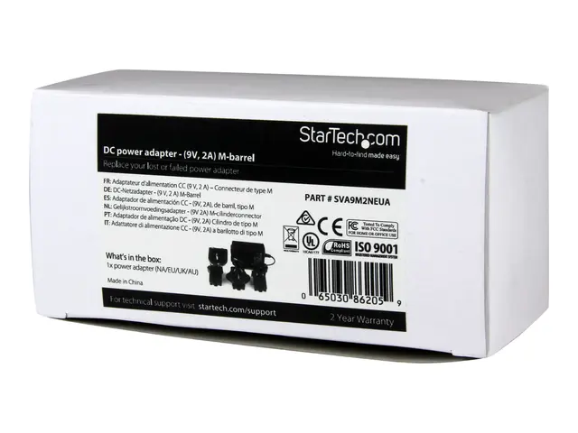 StarTech Universal Replacement Power Adapter - DC 9 Volts, 2 Amps ...