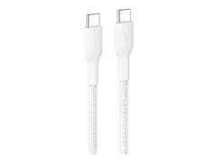 Belkin BoostCharge Pro - USB-kabel - USB-C (hann) til USB-C (hann) USB 2.0 - 2 m - USB Power Delivery (60W), flettet - hvit