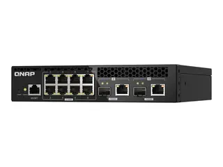 QNAP QSW-M2108R-2C - Switch - Styrt - 8 x 2.5GBase-T + 2 x combo 10 Gigabit SFP+/RJ-45 stasjon&#230;r, rackmonterbar