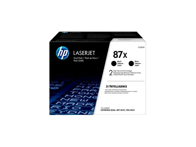 HP 87X - 2-pack Høy ytelse svart original LaserJet tonerpatron (CF...