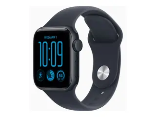 Apple Watch SE 3 (GPS + Cellular) - 40 mm midnattsaluminium - smartklokke med sportsbånd - gummi - marineblå - båndbredde: M/L - 64 GB - Wi-Fi 4, Bluetooth, LTE - 5G - 26.4 g