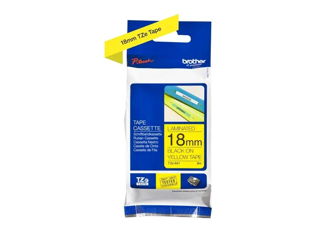Brother TZe-641 - Standardklebemiddel svart på gult Rull (1,8 cm x...