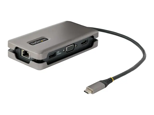 StarTech.com USB-C Multiport Adapter, HDMI/VGA, 4K 60Hz Video, 3-P...