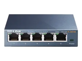 TP-Link TL-SG105 5-Port Metal Gigabit Switch Switch - ikke-styrt - 5 x 10/100/1000 - stasjonær