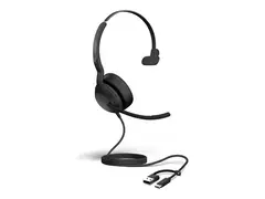 Jabra Evolve2 50 MS Mono - Hodesett - on-ear kablet - aktiv støydemping - USB-C, USB-A - Certified for Microsoft Teams