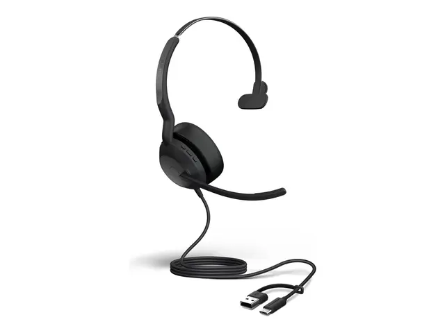 Jabra Evolve2 50 MS Mono - Hodesett on-ear kablet aktiv støydempin...