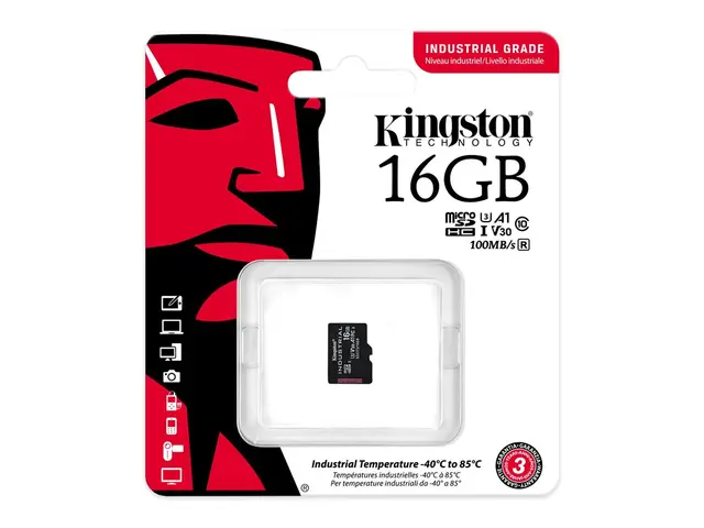 Kingston Industrial - Flashminnekort - 16 GB - A1 / Video Class V3...