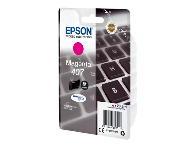 Epson 407 - 20.3 ml L-størrelse magenta original blekkpatron for W...
