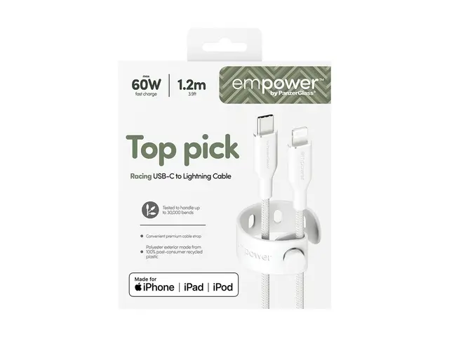empower by PanzerGlass Racing - Lightning-kabel USB-C hann til Lig...