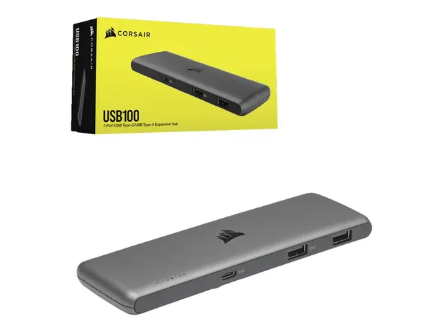 CORSAIR USB100 - Hub 4 x SuperSpeed USB 3.0 + 3 USB-C stasjonær