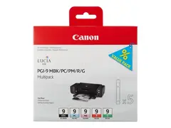 Canon LUCIA Ink Value Pack PGI-9 MBP Multipack Cyan, magenta, rød, grønn, matt svart - original - blekkbeholder - for PIXMA Pro9500, Pro9500 Mark II