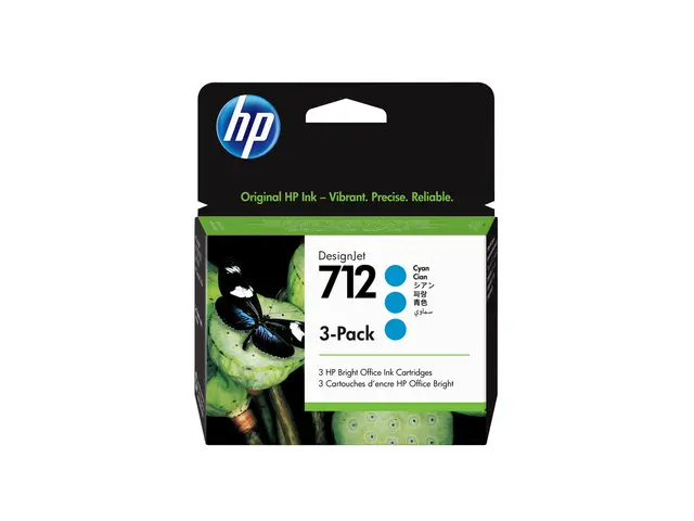 HP 712 - 3-pack - 29 ml - cyan - original - DesignJet - blekkpatro...