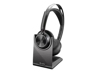 Poly Voyager Focus 2 - Hodesett on-ear - Bluetooth - tr&#229;dl&#248;s - aktiv st&#248;ydemping - USB-C via Bluetooth-adapter - svart - Zoom Certified, Certified for Microsoft Teams