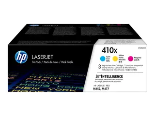 HP 410X - 3-pack - Høy ytelse - gul, cyan, magenta original - LaserJet - tonerpatron (CF252XM) - for Color LaserJet Pro M452, MFP M377, MFP M477