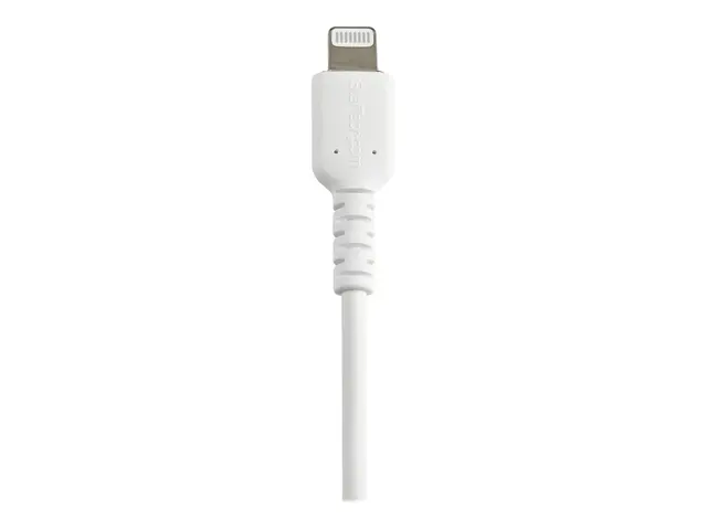 StarTech.com 12 in(30cm) Durable White USB-A to Lightning Cable, H...