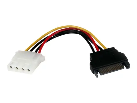 StarTech.com 6in SATA to LP4 Power Cable Adapter F/M - Power adapter - SATA power (M) to 4 pin internal power (F) - 5.9 in - black - LP4SATAFM6IN - str&#248;madapter - SATA-str&#248;m til 4-pin intern str&#248;m - 15 cm