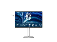 Philips 24B2N4200 - 4000 Series LED-skjerm - 24&quot; (23.8&quot; synlig) - 1920 x 1080 Full HD (1080p) @ 120 Hz - IPS - 300 cd/m&#178; - 1500:1 - 4 ms - HDMI, VGA, DisplayPort - h&#248;yttalere - s&#248;lv, koksgr&#229;