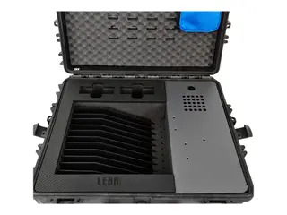 LEBA NoteCase Falcon - Lagringsboks - for 12 nettbrett USB-C, synkronisering, USB-C til USB-C-kabler - låsbar - polypropylenkopolymer - svart - skjermstørrelse: inntil 11"